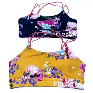 Peloton Lot of 2 Vibrant Floral Sports Bras-Size M